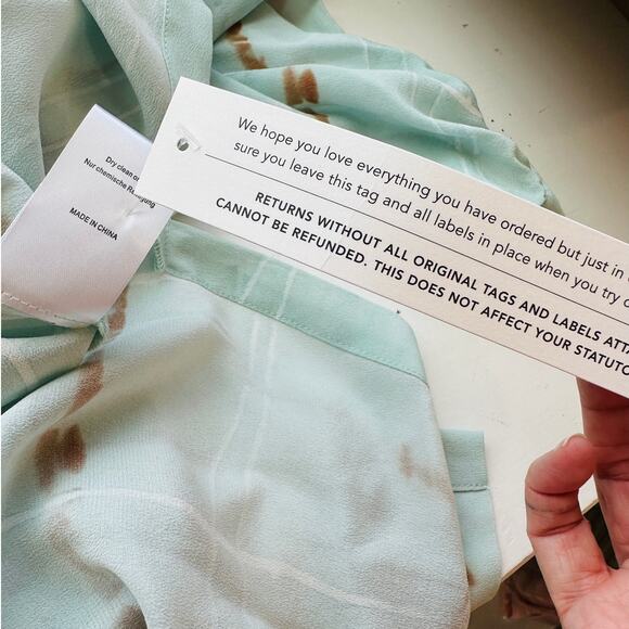 NWT Poetry Aqua Rust Tie Dye 3/4 Sleeve Front Button Mandarin Collar 12 - Picture 10 of 12